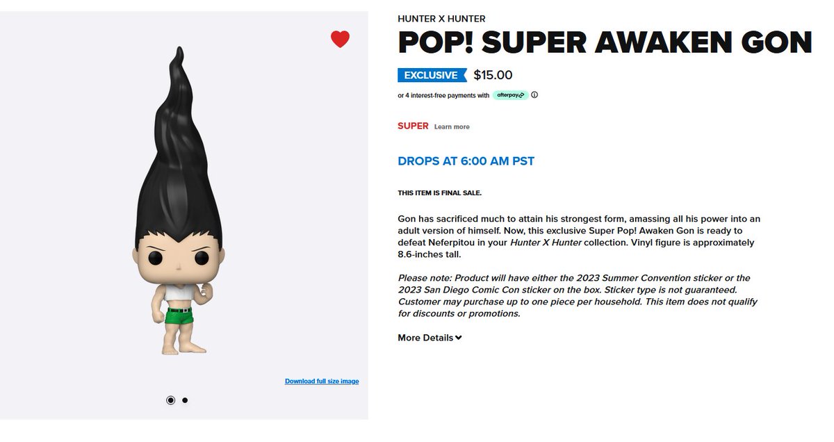 Buy Pop! Super Awaken Gon at Funko.