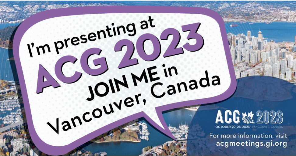 Excited to be presenting for the first time at ACG. See you there! 🇨🇦
#GITwitter <a href="/AmCollegeGastro/">ACG</a>