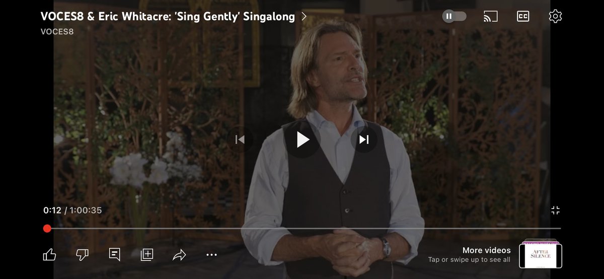 Fascinating hearing <a href="/EricWhitacre/">Eric Whitacre</a> working with <a href="/VOCES8/">VOCES8</a> as they breakdown and work through Sing Gently. The stories he tells provide such depth of understanding to this pandemic composition. So moving for me and <a href="/KMbeing/">KMbeing</a>. youtu.be/4-980lSbUH4