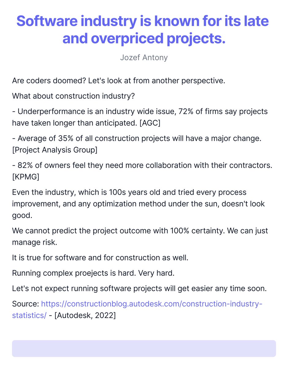 Software industry is known for its late and overpriced projects.
