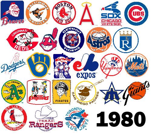 1980 MLB team logos.