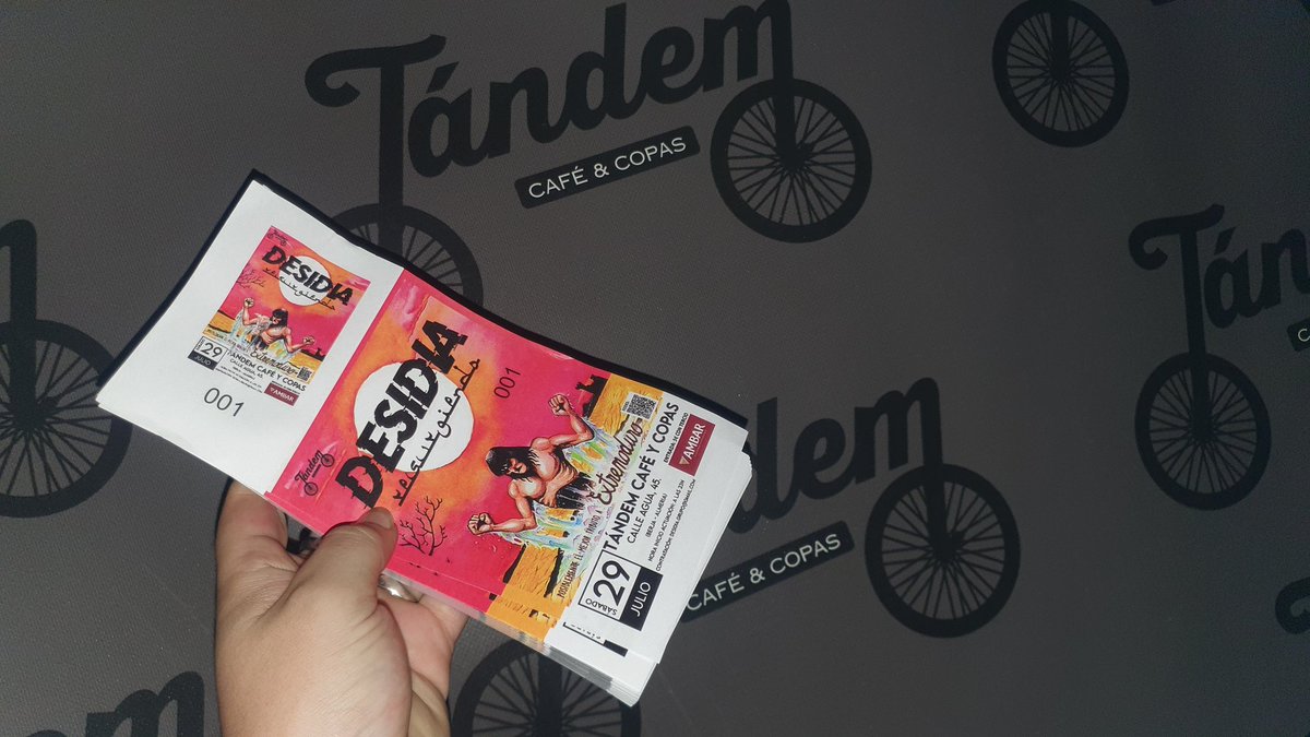 Ya estan disponibles las entradas para el concierto de Desidia Grupo !! 29 de Julio a las 23:00h!! 
5€ con un tercio de #Ambar!! 
#Tándem #Berja #Almería