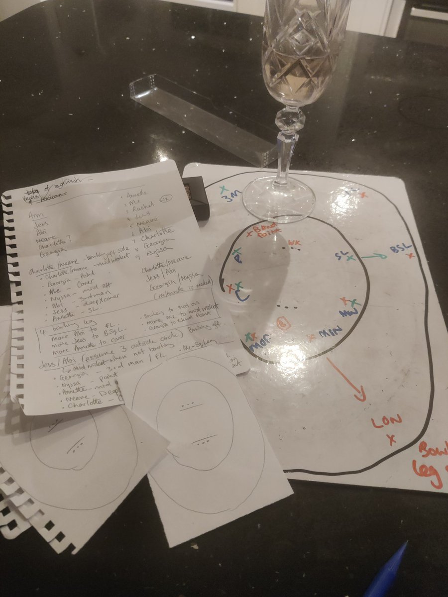 Saturday night game plans and field settings ahead of tomorrows <a href="/HuttonCCWomen/">Hutton CC Women</a> 2nd xi game, there's obviously a drink or two involved, apologies if that ends up being detrimental... 🥴