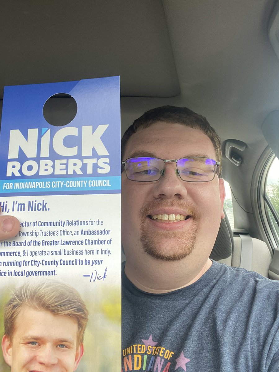 Little rain didn’t stop me from canvassing for my good friend <a href="/nickroberts317/">Indianapolis Councilor Nick Roberts</a> today! Nick is one of the most passionate, engaged, and hard-working people I know. He will make a terrific City-County Councilor!