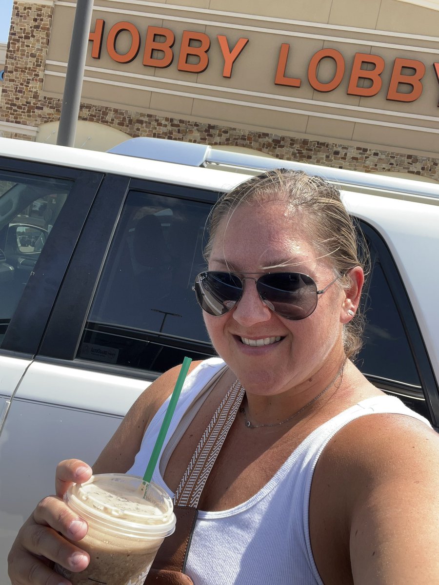 My version of a mental health day. Cold coffee, Hobby Lobby, and no kids! <a href="/exleyexpress/">Exley</a> #jeesummerbingo23