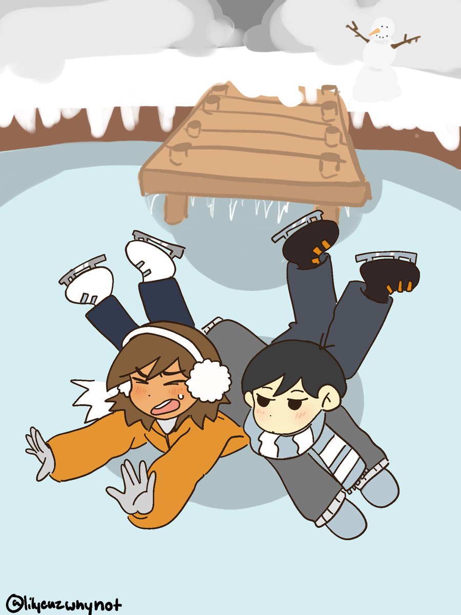 lilycuzwhynot's tweet image. I miss winter ☹️☹️☹️☹️ also I draw heromari too much so suntan #OMORI #kelomori #sunnyomori #suntan