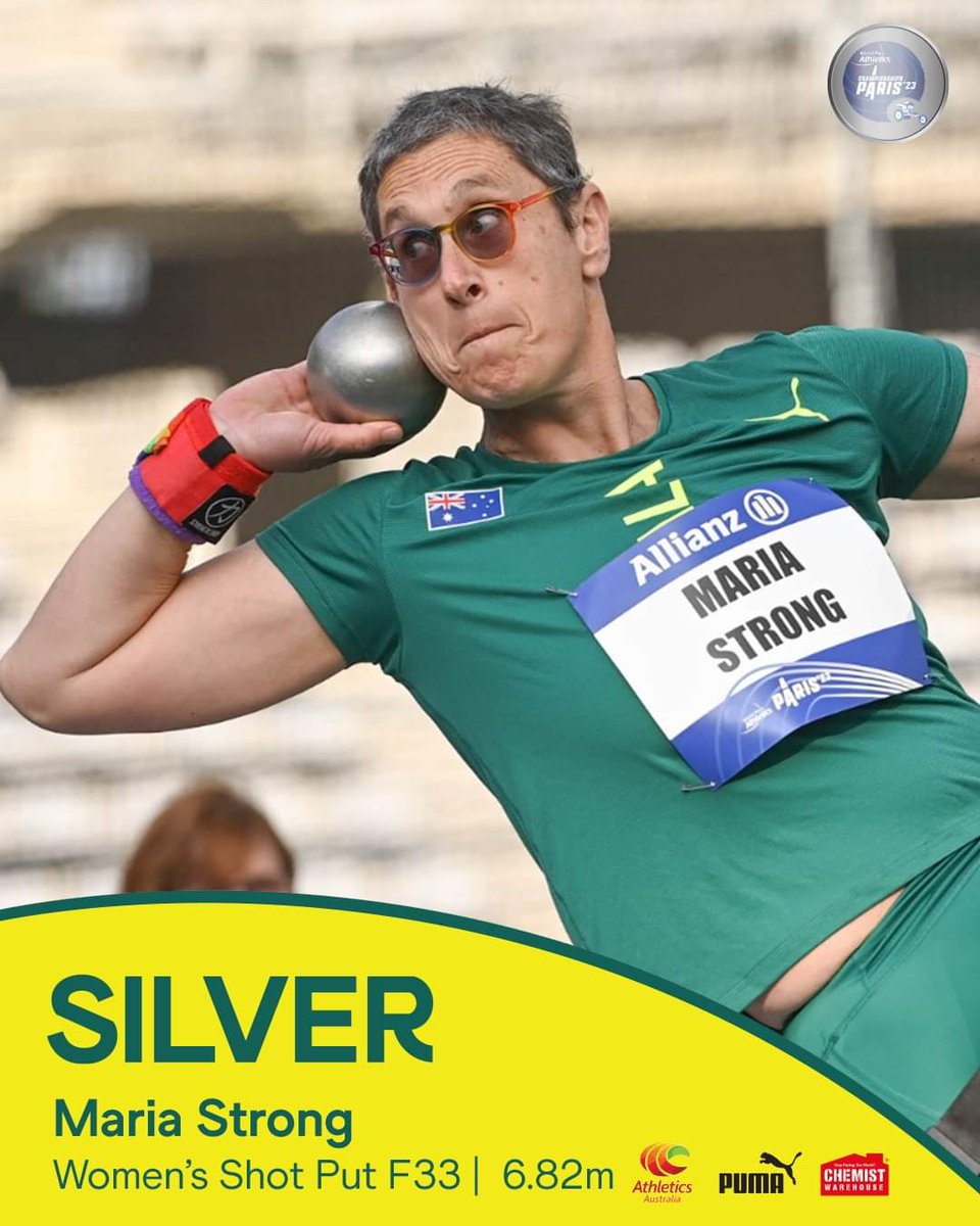 Maria Strong keeps writing their name into the record books, this time with a 6.82m Oceania record in the shot put F33.💚💛🇫🇷

#Paris23 #paraathleticsworldchampionships #paraathletics #trackandfield #Athletics #worldchampionships