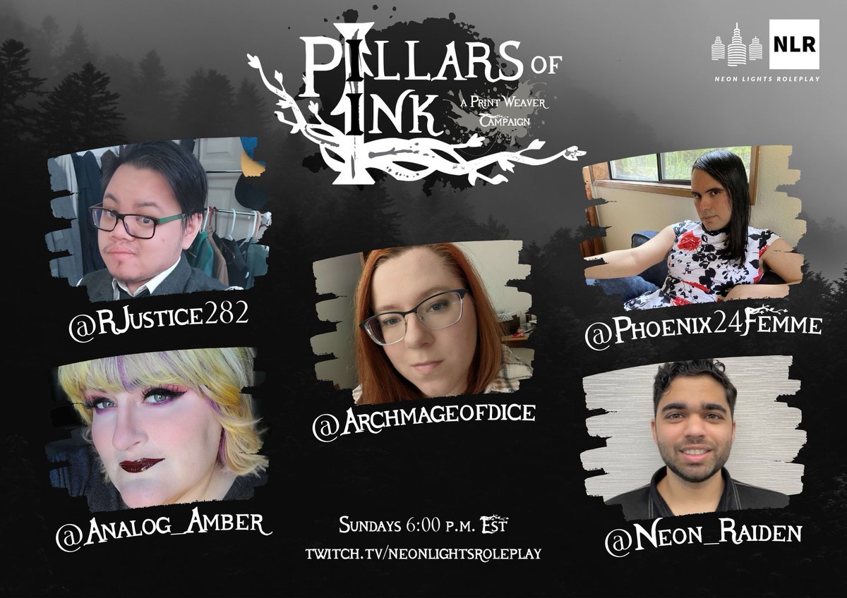 NeonLightsRPlay's tweet photo. Through death, revival, anger, and grief, our Travelers press on.

Join us tonight for Session 10 of Pillars of Ink with @archmageofdice @Phoenix24Femme @neon_raiden @RJustice282 @analog_amber https://t.co/4Ze7UZMrt2