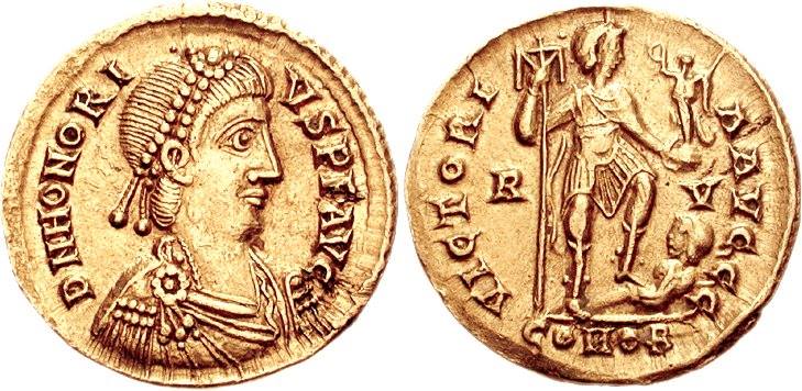 Today 423AD Flavius Honorius dies. Honorius is widely considered as one of the worst of the emperors; it was during his reign that Rome was sacked for the first time in 800 years.