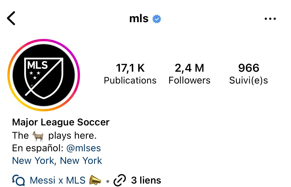 Actu Foot on Twitter "« The 🐐 plays here » La nouvelle bio de la MLS