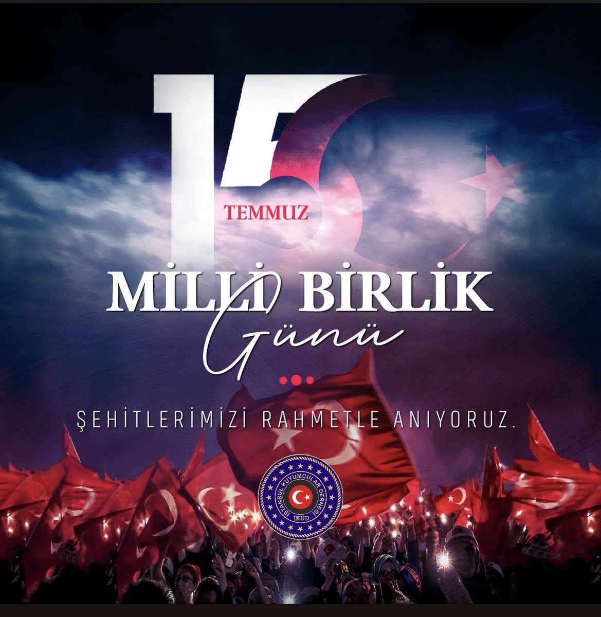 15 Temmuz 2016'da vatanımıza ve aziz milletimizin hürriyet, istiklal ve istikbaline kast edenlerin hain planına canını siper ederek karşı koyan şehitlerimizi rahmetle, gazilerimizi saygıyla anıyoruz.
#15Temmuz #15TemmuzDestanı
 #iKUD
