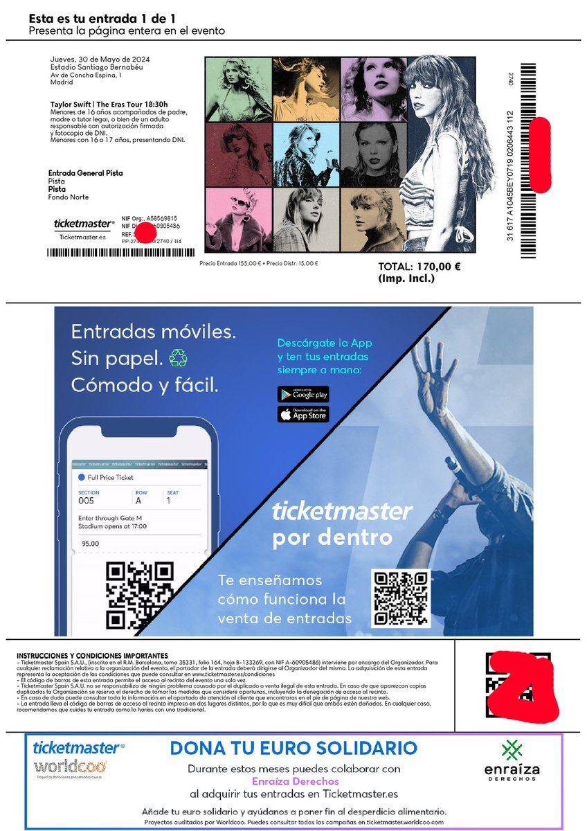 mesobraunticket's tweet photo. SORTEO ‼️

Regalamos 4 tickets para Taylor Swift en Madrid ❤️

Requisitos:
. Seguirnos @mesobraunticket 
. Retweet y mencionar 2 amigos en los comentarios

Sorteamos en VIVO en el Instagram de @buscatuentrada el 1/08

#taylormadrid #TaylorSwiftTheErasTour  #taylorespaña #sorteo https://t.co/DRbzPjhx4e