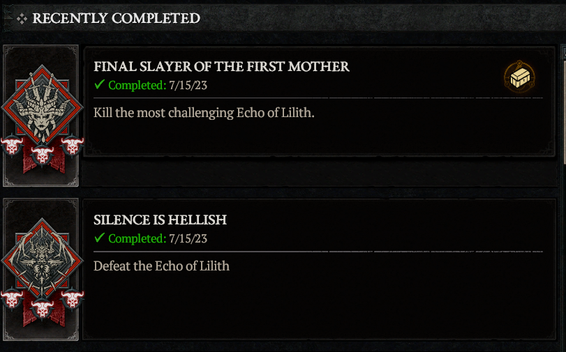 alecberquist's tweet photo. Beat the echo of hatred in D4 and got the achievement, title, but no mount? @BlizzardCS @Diablo https://t.co/IA86onMbmn