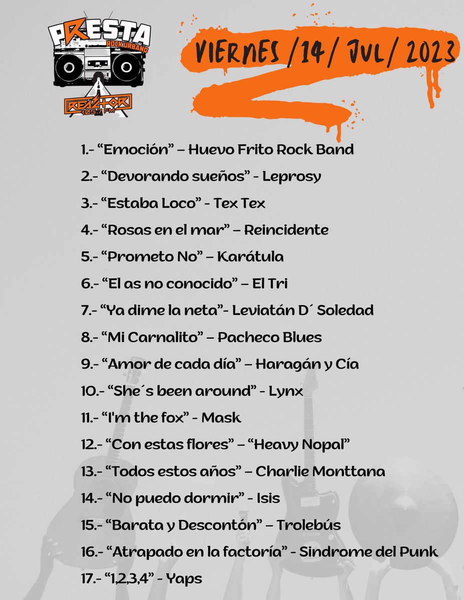 prestareactor's tweet photo. Aquí tienen la selección musical de este viernes:

#QuElRockSea #LiberaLaReacción https://t.co/NXsNFH4WeN