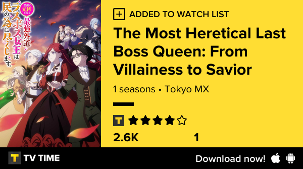 JcgmMis's tweet photo. I've just started following The Most Heretical Last Boss Queen: From Villainess to Savior https://t.co/QKIun6C31B #tvtime https://t.co/JJf4BrDf7u