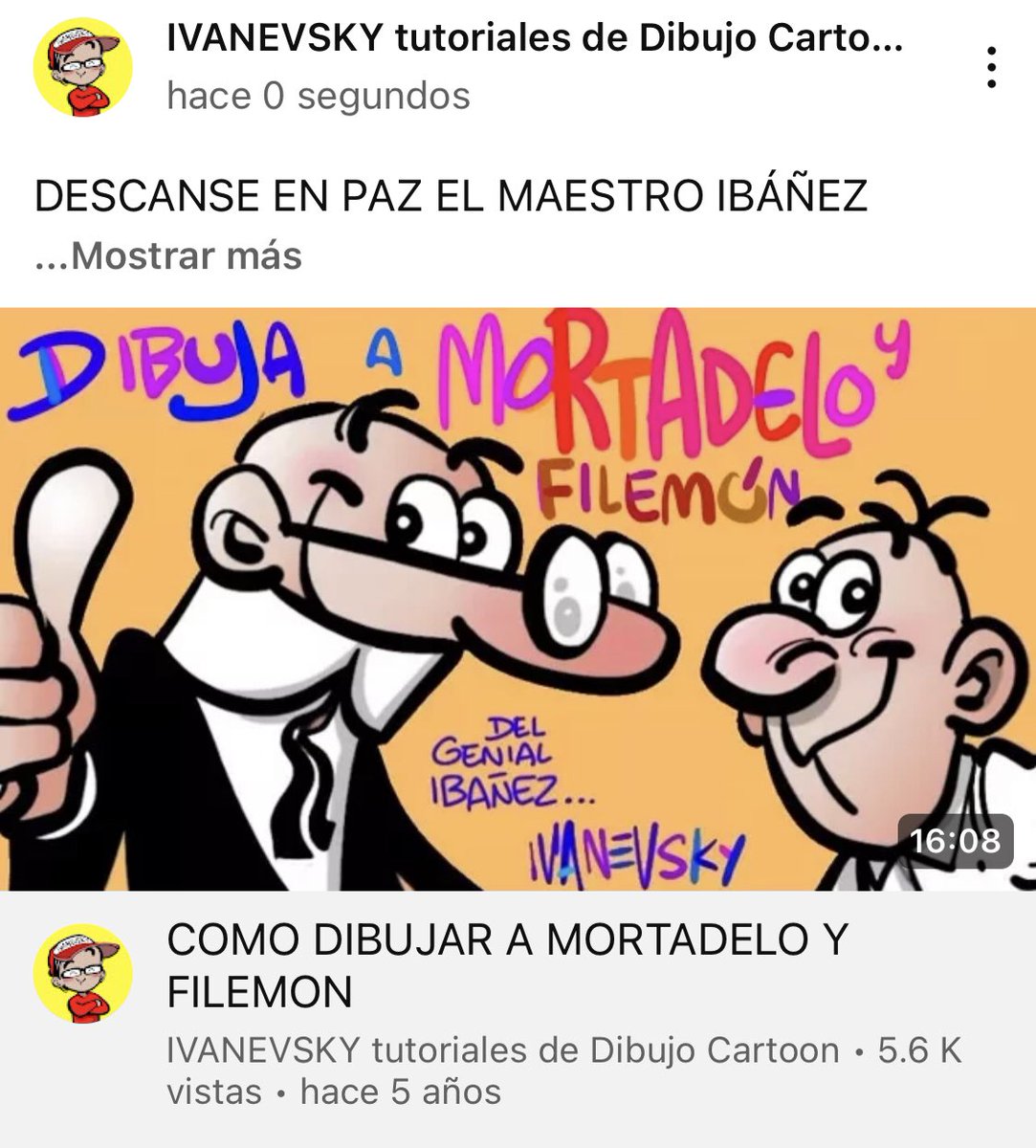 ivanevskyART's tweet photo. DESCANSE EN PAZ EL MAESTRO IBÁÑEZ 

Les dejo este video es un gran momento para Dibujar a estos dos amigos (mortadelo y Filemón) y Recordar al Maestro Ibáñez con cariño aprecio y admiración!!!! ❤️🙏

https://t.co/uAmDZFwh2B https://t.co/WsQNIKQmb7