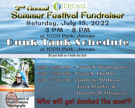 VisitJerome's tweet photo. Updated - Dunk Tank Schedule. Bring your families, friends and neighbors for lots of fun and food at the park. https://t.co/rIwJOrfVRI