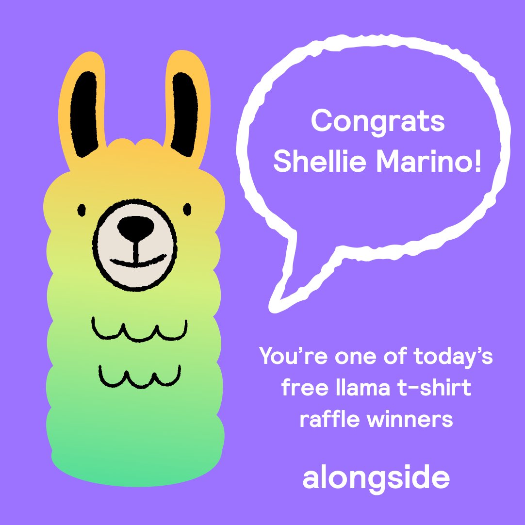 Congrats Shellie Marino! You’re one of today’s free llama t-shirt winners! #ASCA23 @WeAreGSCA @apsupdate