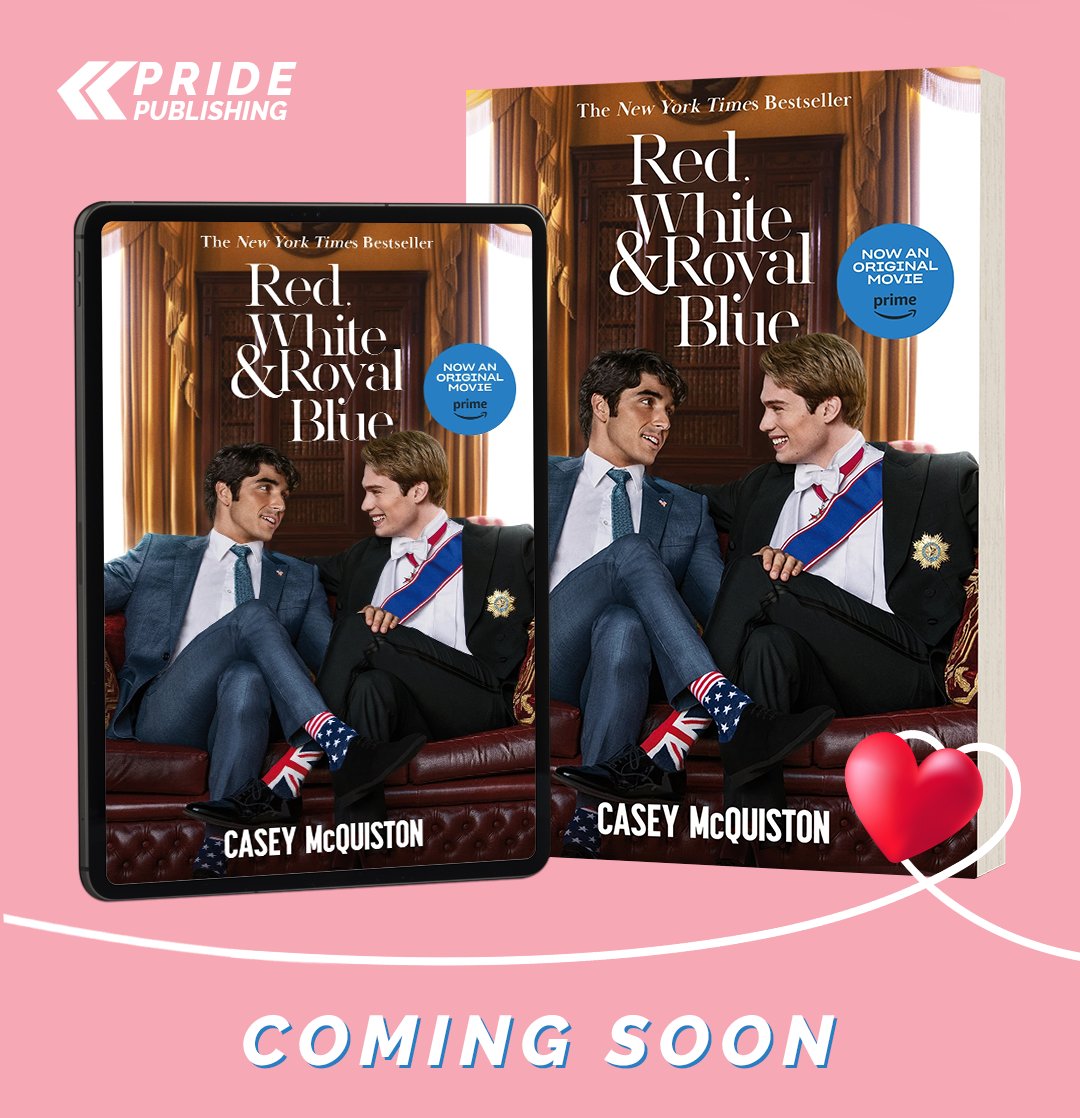 PridebyKaewkarn's tweet photo. หนังสือ ‘RED, WHITE &amp; ROYAL BLUE’ ปก Movie Tie-In ฉบับแปลไทยจะวางจำหน่ายต้นเดือนหน้าทั้งแบบอีบุ๊กและรูปเล่ม มาอ่านกันก่อนดูหนังนะครับ! https://t.co/HlkR2fcuzA