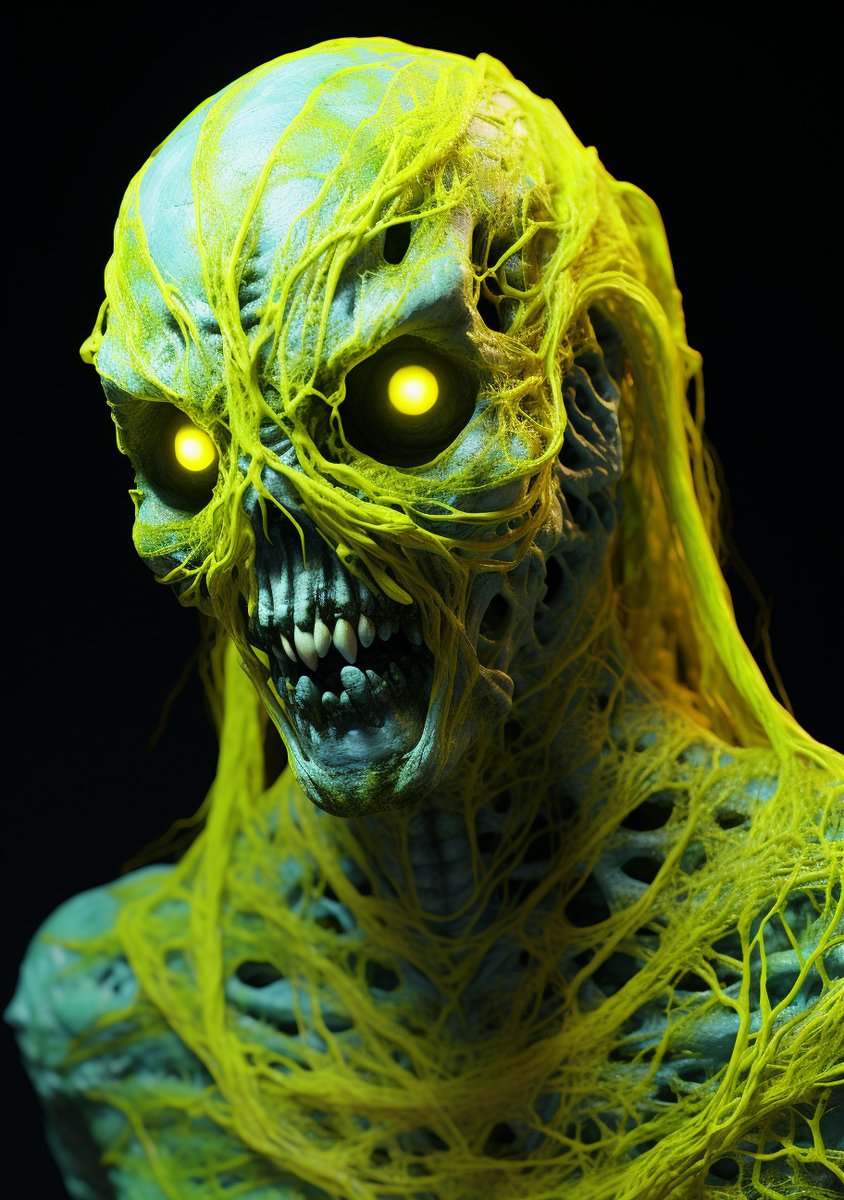 Radioglowbeast #midjourney #AIArtworks #ZBrushArt #SupernaturalCreatures #Zombiecore #SculptureArt. 
👉 #Prompt in Alt.