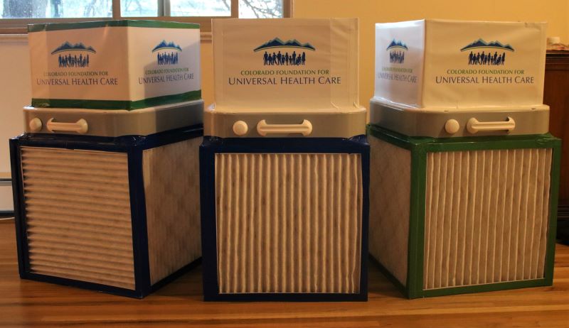 We (mostly spouse!) just built these #CorsiRosenthalBoxes for @COUniversalHeal so they can offer safe gatherings, such as the CO premier of documentary @HealingUSmovie on July 18. #CovidIsAirborne 
#MedicareForAll
