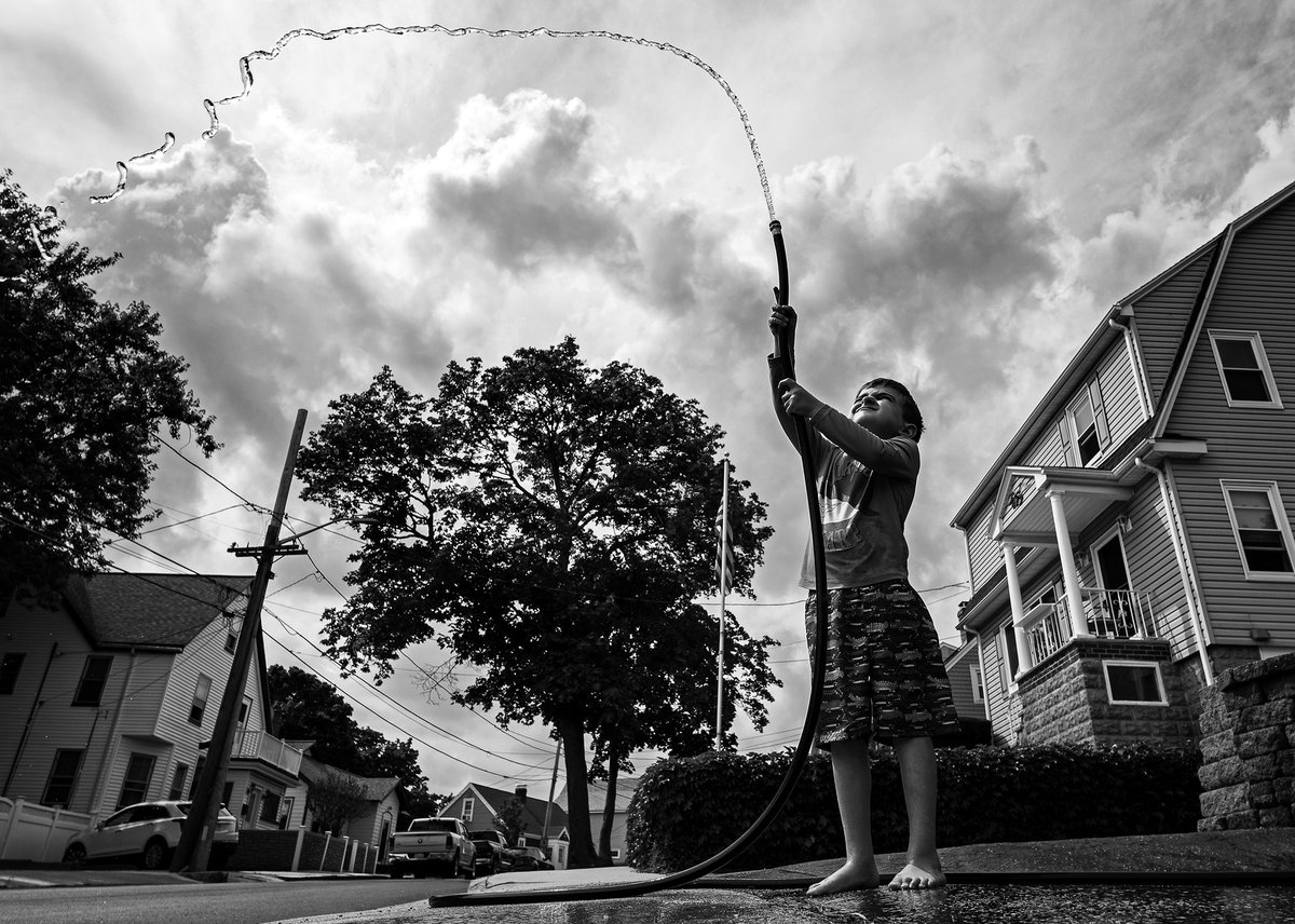 Our son Leo keeps cool in today’s #Boston - area summer heat. #Leica @NBC10Boston