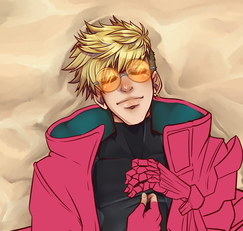 Working on a Trigun print, got this far and now i dont want to finish cause i dont want to ruin it hhhjah