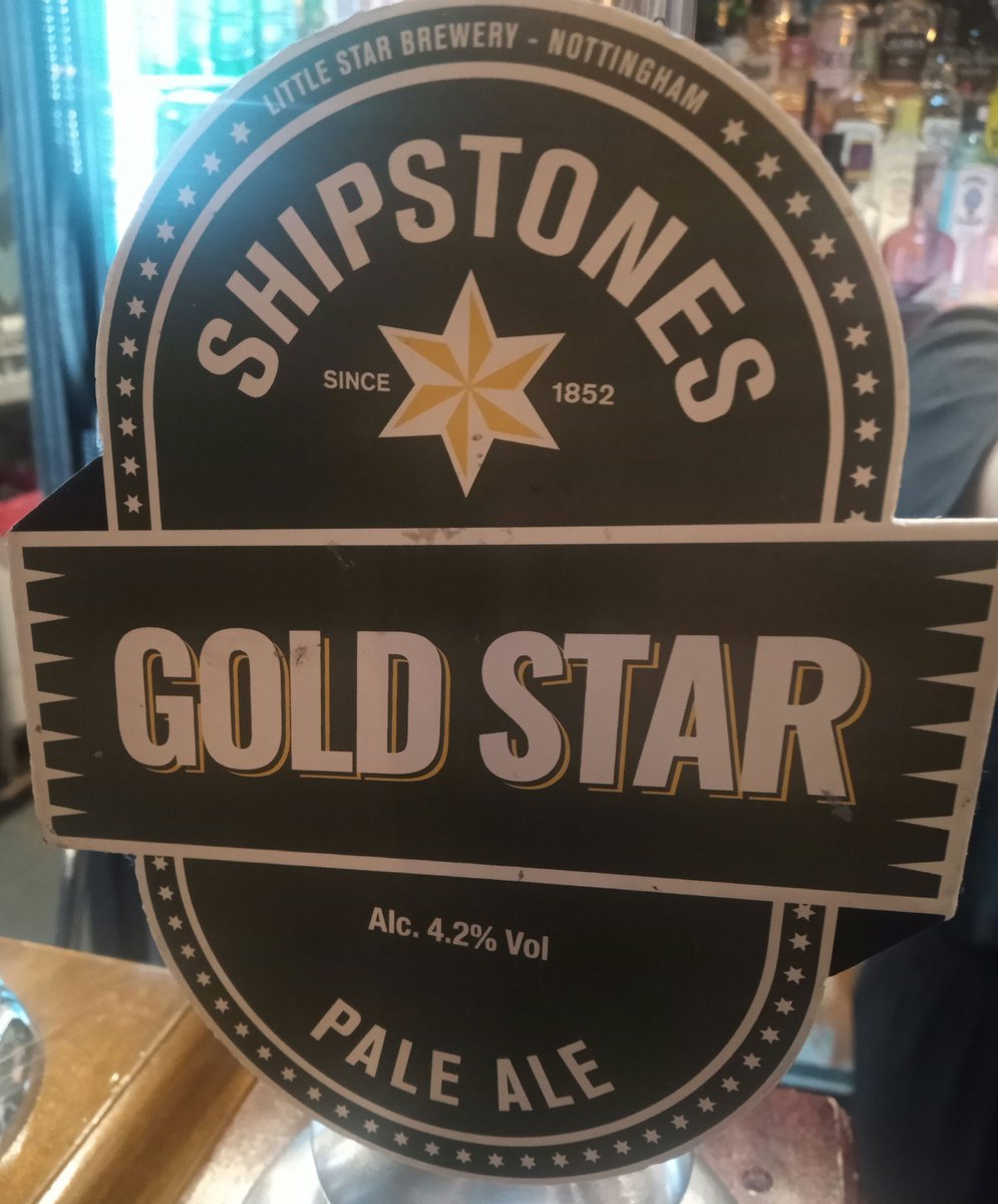 vinnynolan's tweet photo. Enjoying a post #BloodBrothers pint of #GoldStar of #ShipstonesBeerCo at the #HopMerchant #Nottingham. Tad too citrusy,flowery for me, but palatable. 2/5 https://t.co/NNthPyks4G