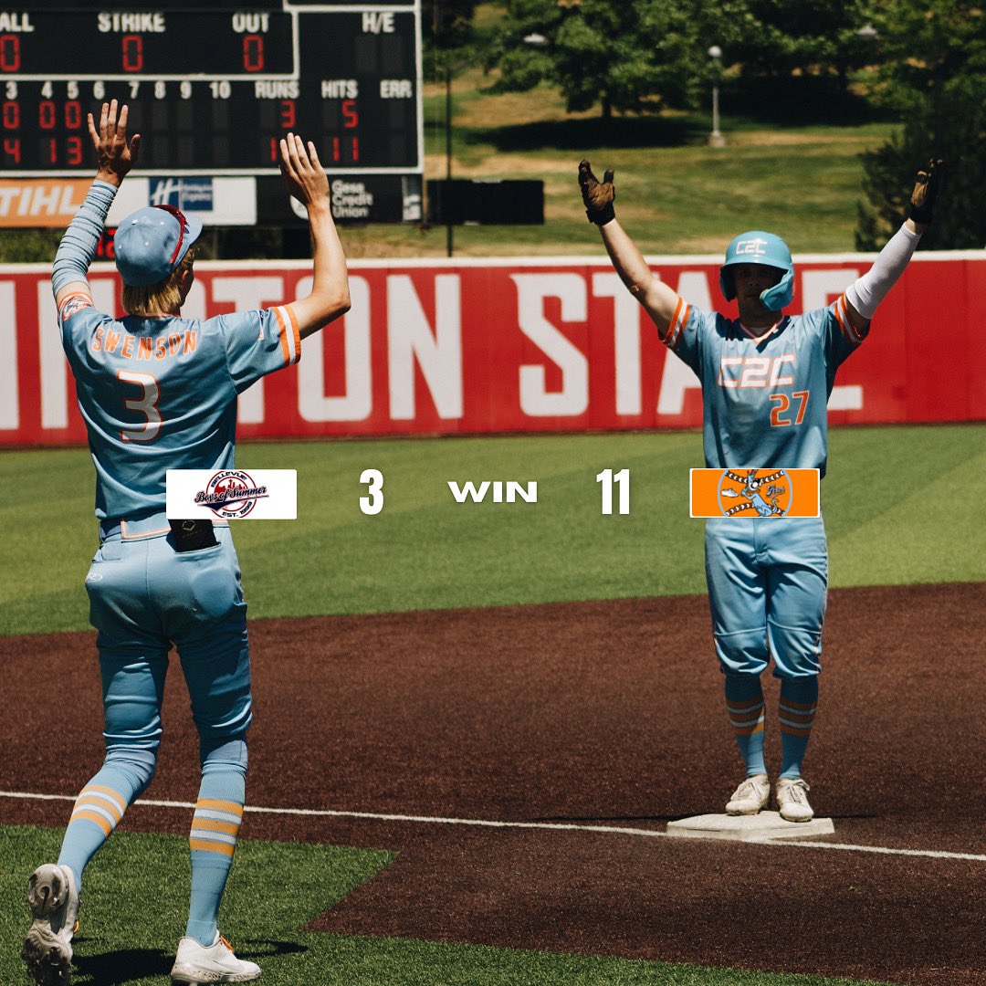 C2CBaseball's tweet image. W.O.W. (Walk Off Win)
@Chrisbaseball27 | 3B, 3RBI
@Ty_Sutton8 | 2B, 3H, RBI, 2R
@isaiah50217095 | 2H, 3R
@jakeswens3 | H, 2RBI, R
@Diego34Tru | H, 2RBI, R
@ReubenElliston | H, 2R
@DillonKirksey | 5IP, W