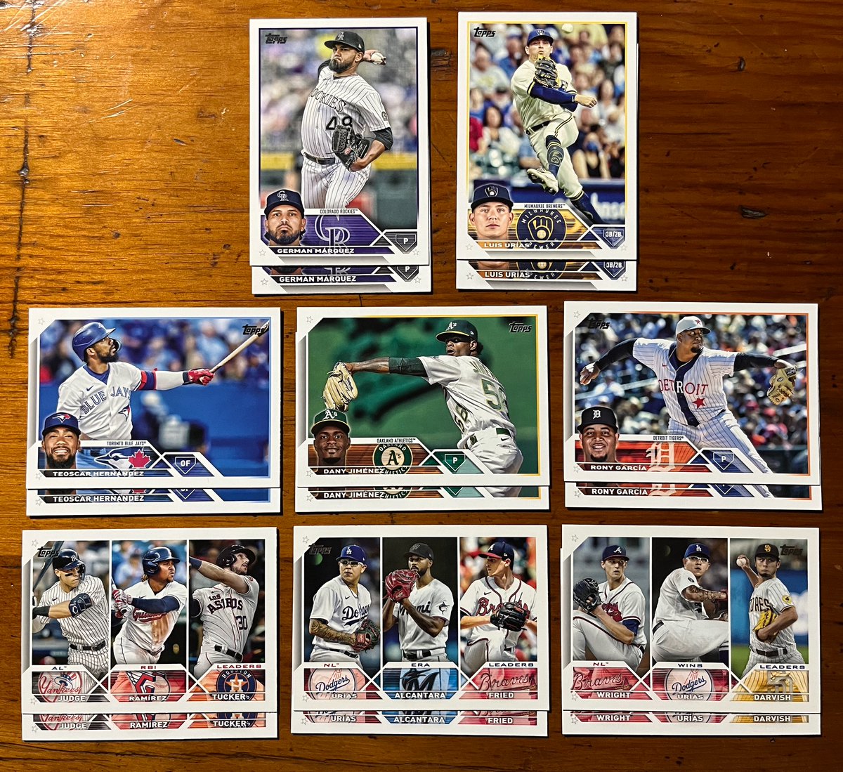 In the 2023 Topps baseball factory set, names on the front of 22 Series 1 cards (involving names with diacritic accents or tildes) is in a larger font as compared to the version distributed in packs.  <a href="/SABRbbcards/">SABR Baseball Cards</a> <a href="/tradercracks/">Ryan Cracknell</a> <a href="/tradingcarddb/">TCDb.com - Trading Card Database</a>