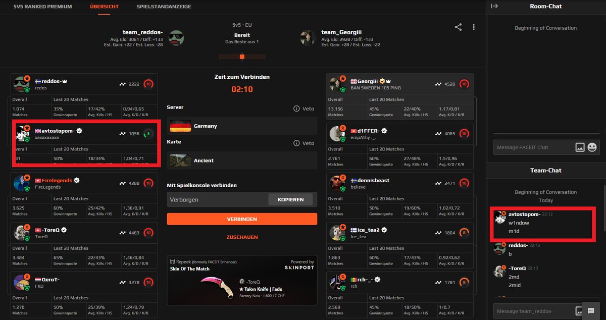 Man kennt es: Der Faceit lvl 3er der instant window reserviert für den fall, dass es Mirage wird, alles gesehen.