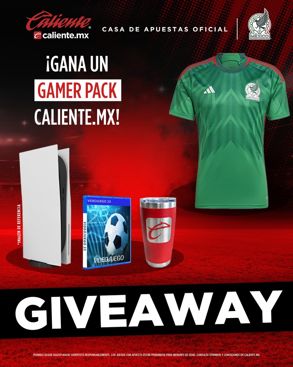 🚨🇲🇽 GIVEAWAY FINALISTA 🇲🇽🚨
GANA UN GAMER PACK CALIENTE.MX 👕⚽️
1️⃣Dale RT y ❤️
2️⃣Sigue a <a href="/calientesports/">Caliente Sports</a> en TW e IG en este link 📲instagram.com/caliente_sport…
3️⃣Etiqueta a un amigo, comenta quién es tu seleccionado actual favorito y agrega el HT #MásAcciónMásDiversión🔥