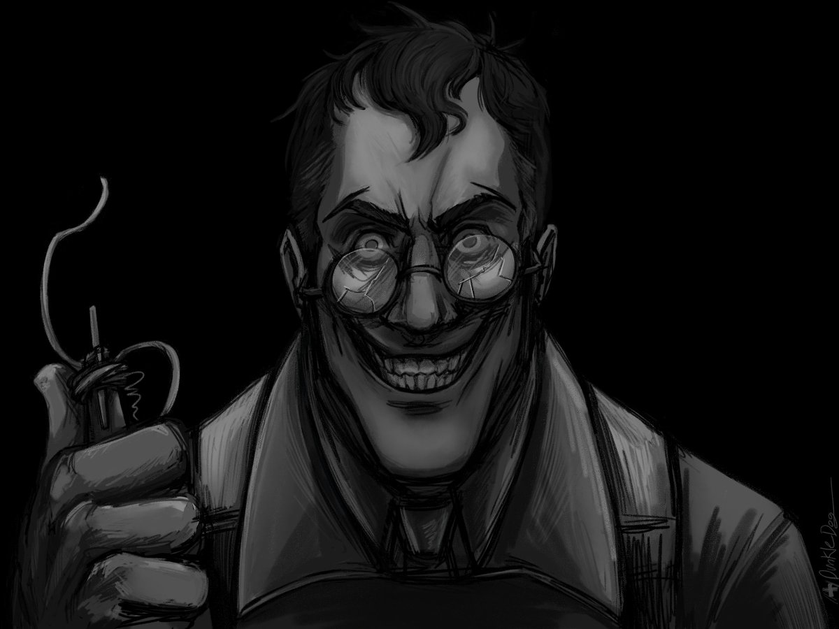 Dunkle_Dog's tweet photo. he's a little silly
redraw of that one panel,,
#TeamFortress2 #tf2medic 
[word version in the replies. vague spoiler warning.] https://t.co/e8zhFQP7UJ