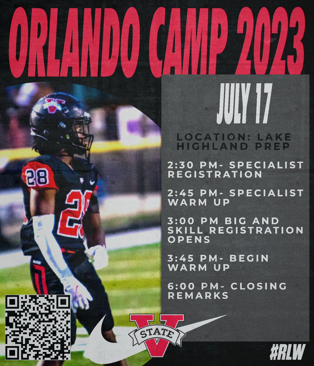 🚨MIAMI AND ORLANDO🚨 🗣️THE BLAZERS ARE COMING THIS WEEK Pre-Registration closes Sunday 7/16 at Noon GET SIGNED UP, AND PROVE YOU GOT WHAT IT TAKES TO BE THE NEXT BLAZER🔥🔥 SIGN UP HERE⬇️ vstatefootballcamps.com/florida-showca…