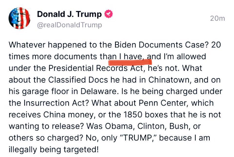Wait, did Donald Trump just confess he still has top-secret classified documents?
<a href="/FBI/">FBI</a>