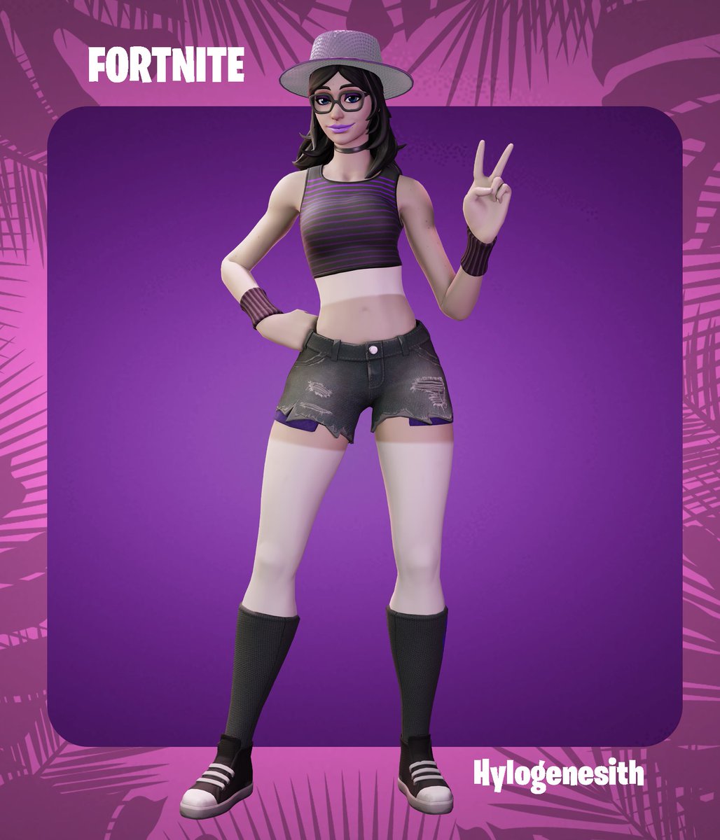 Hylogenesith's tweet photo. Fortnite Skin Concept:

Summer Jawbreaker! 💜

She’s had to get used to the sun without her militia gear! 🙈 I hope she remembered sunscreen! ☀️ 

#Fortnite #FortniteArt #FortniteWILDS https://t.co/3zzJRRctPN