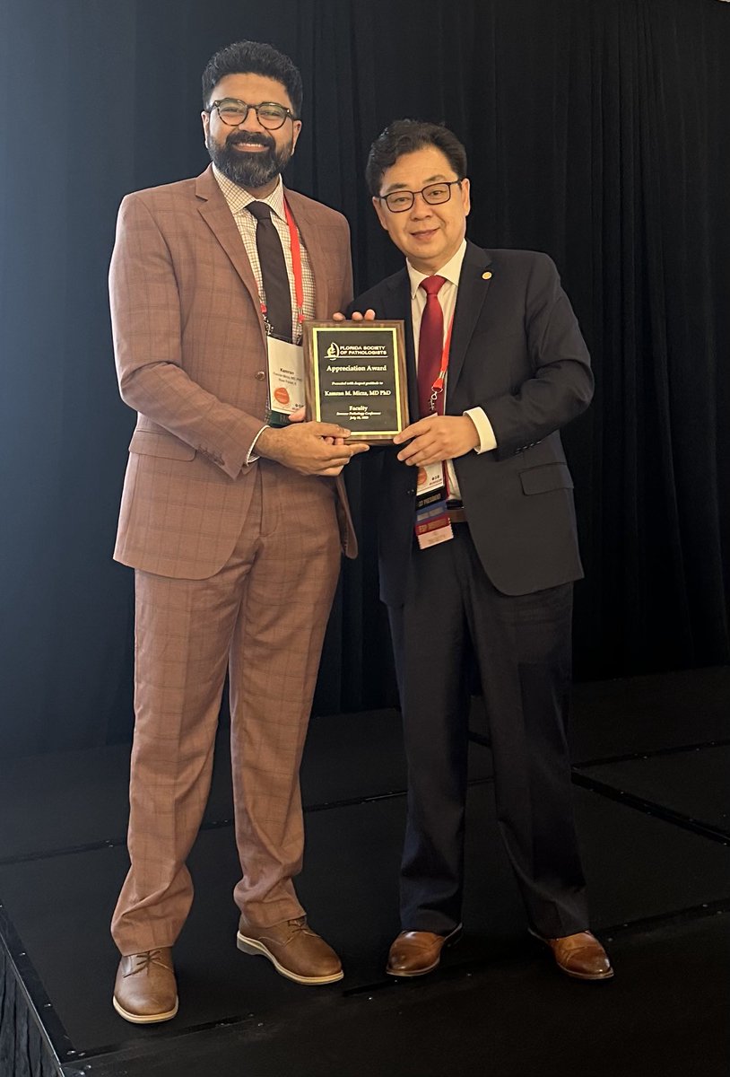 ZhaiJim's tweet photo. @KMirza thank you for your outstanding lecture at #FLPathologists summer meeting! Your achievements as one of IMGs are inspirational! #pathtwitter #pathologists #pathology @Pathologists https://t.co/V1euTfaWdx