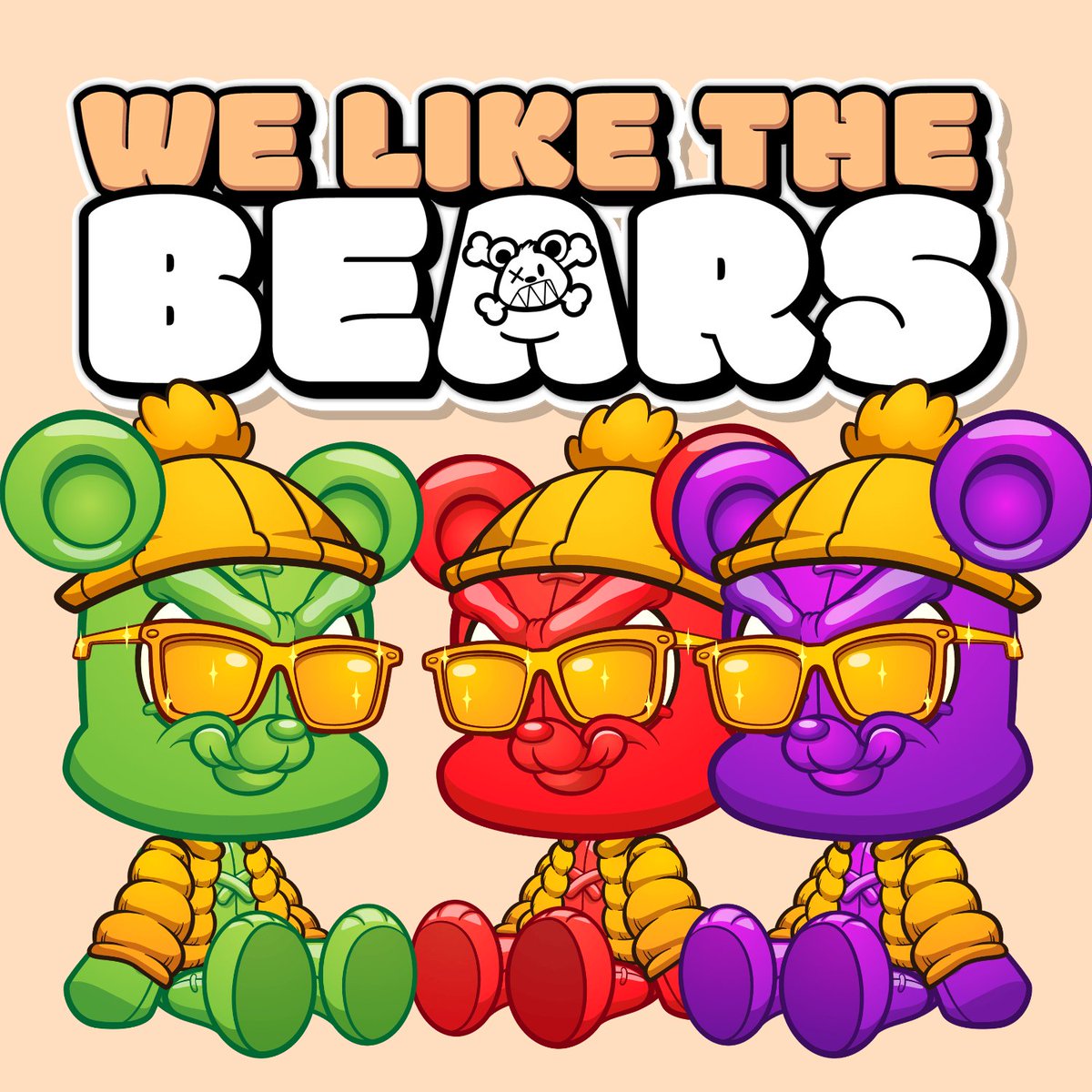 skyyman69's tweet photo. Oh Boy, Trouble Is Here ! Meet the Beanie Gummy Triplets aka Triple Trouble! 😎😎😎Always up to no good, as sweet as they look! This is just too much fun! #WeLikeTheBears #WeLikeTheCubs @killabearsnft @ScooterMcScoob #BeanieBearmanoCubs  #beaniebearmanos LG Killas !! 💚❤️💜🐻🧸🔥 https://t.co/EELiIU7Mlu