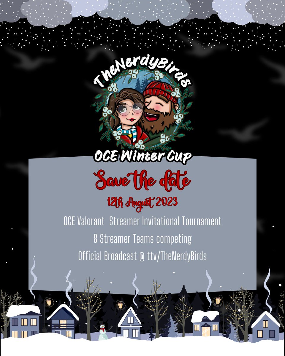 🔴ATTENTION - DATE CHANGE 🔴
OCE Winter Cup #VALORANT #tournament moved to the 12.08.2023!
As Birdy has been very sick recently, the 4th tournament in our Quarterly OCE Valorant Streamer Tournament Series will take place on Saturday 12 August 2023 from 10am!