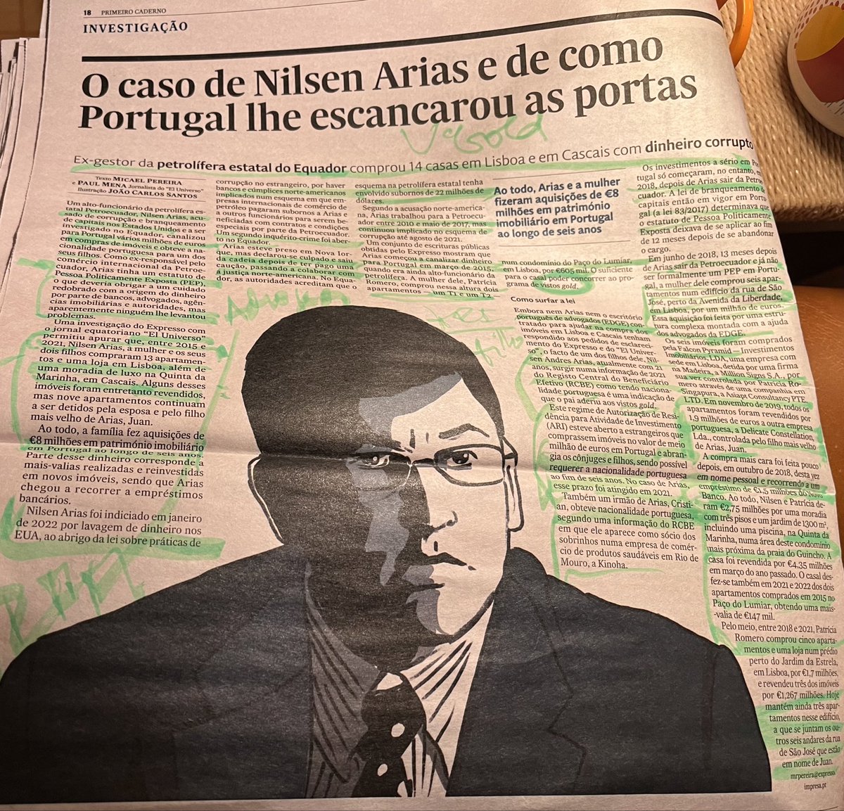 AnaMartinsGomes's tweet photo. O caso de Nilsen Arias ou de como governantes do “centrão” tornaram  Portugal numa escancarada “lavandaria”:  #vistosgold para cleptocratas e corruptos com apoio de advogados, imobiliárias, bancos e #ZonaFrancaMadeira … e, sem vergonha, a “lavandaria” continua a facturar. https://t.co/3lzr0WT2iK