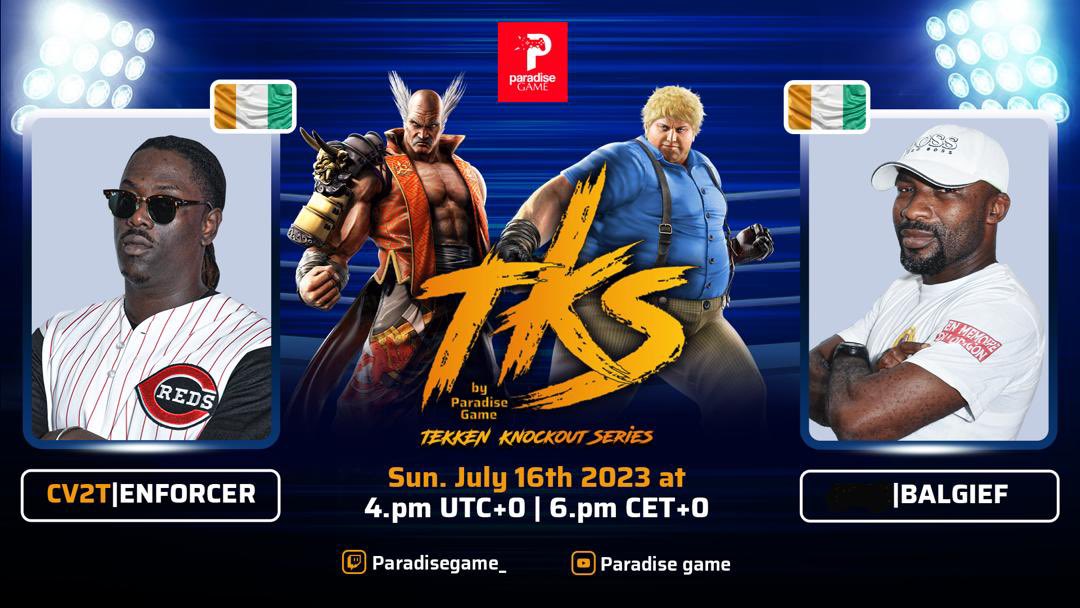 ParadiseGame_'s tweet photo. #TekkenKnockoutSeries 🎮
Retrouvez ce dimanche 16 Juillet à partir de 15h GMT dans le  #TKS🔥
@boyouarnaud 🇨🇮 vs @brucesirus 🇨🇮
@balgief78 🇨🇮 vs @belbit 🇨🇮
🔗🎥👇🏾:
🟣https://t.co/pCqaBwujQd
🔴https://t.co/7zOGUZi3EL
#Tekken7 #Gaming https://t.co/CDTJI7K7yg