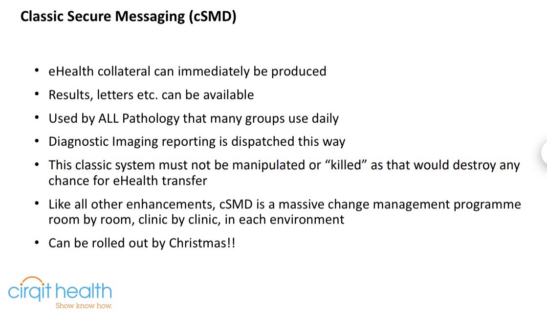 DrMukeshH's tweet image. Recent .@VicGovDH #PrimaryCare Roundtable exposed vital role of care transfer/adequate documentation preferably in #interoperable compliant accessible formats like “classic” secure messaging #SMD. Unilateral imposition by large teaching hospitals of non-solutions must 🛑 /discuss