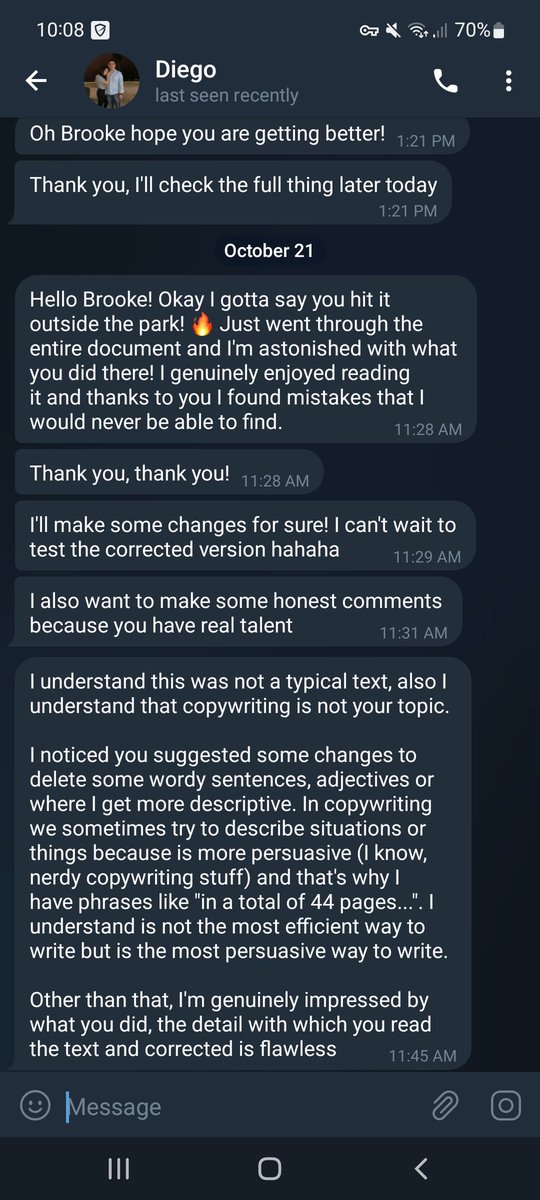 BrookeProof's tweet photo. Testimonial time!

DM if you want a real human to clarify, polish, and enhance your writing.

My eye is better than AI 👁😇 https://t.co/5nyMMxTt76