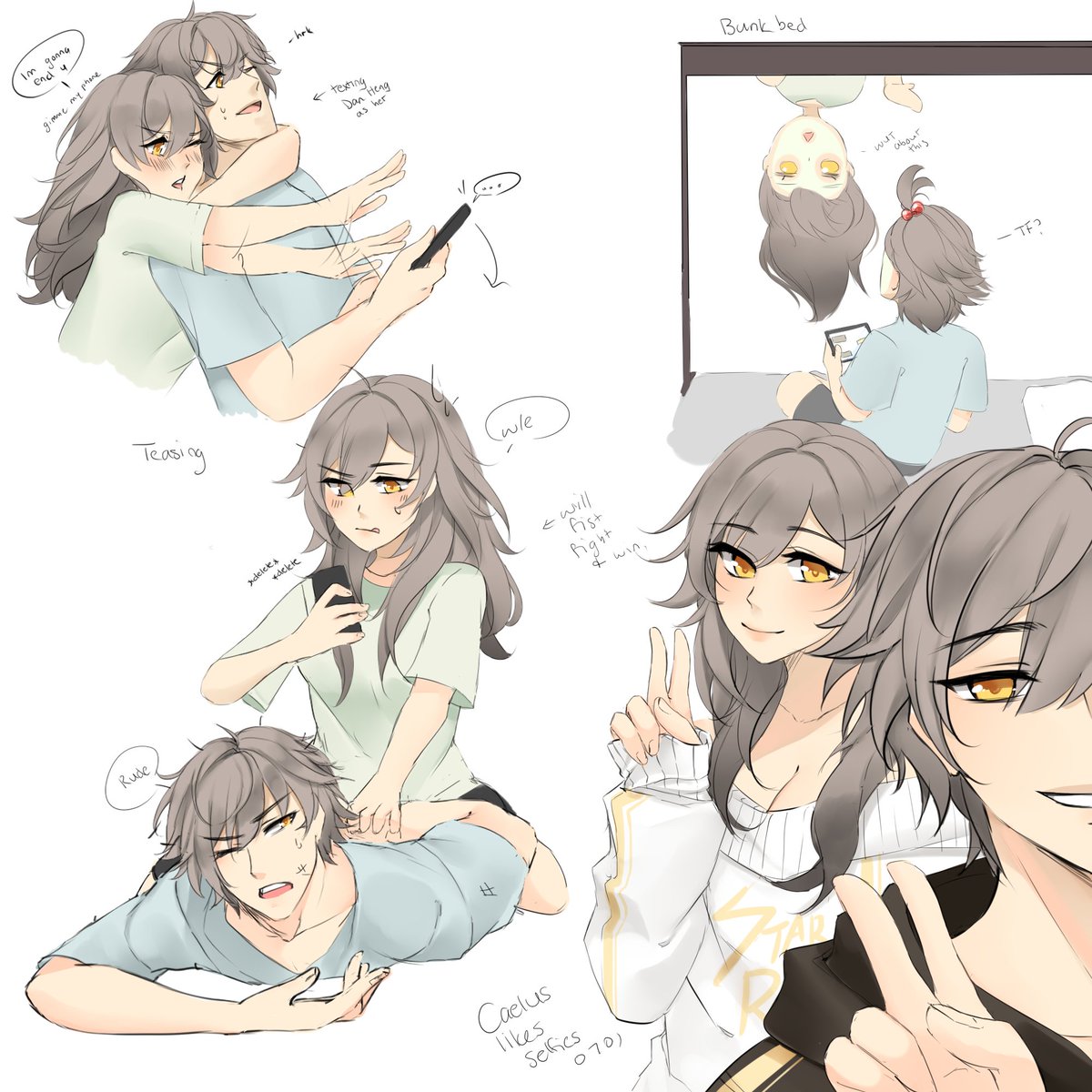 Violet @dnstll brainrot on Twitter: "messy colored sketch dump but I hc