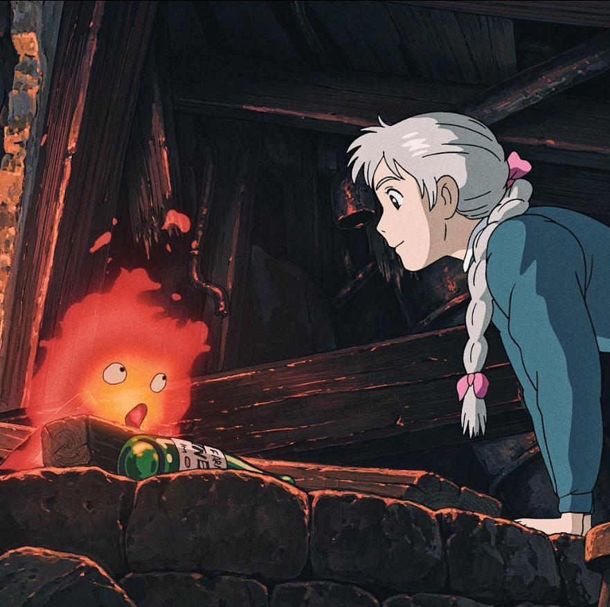 anime_'s tweet photo. Calcifer &amp; Sophie https://t.co/xvtPB8FLSR