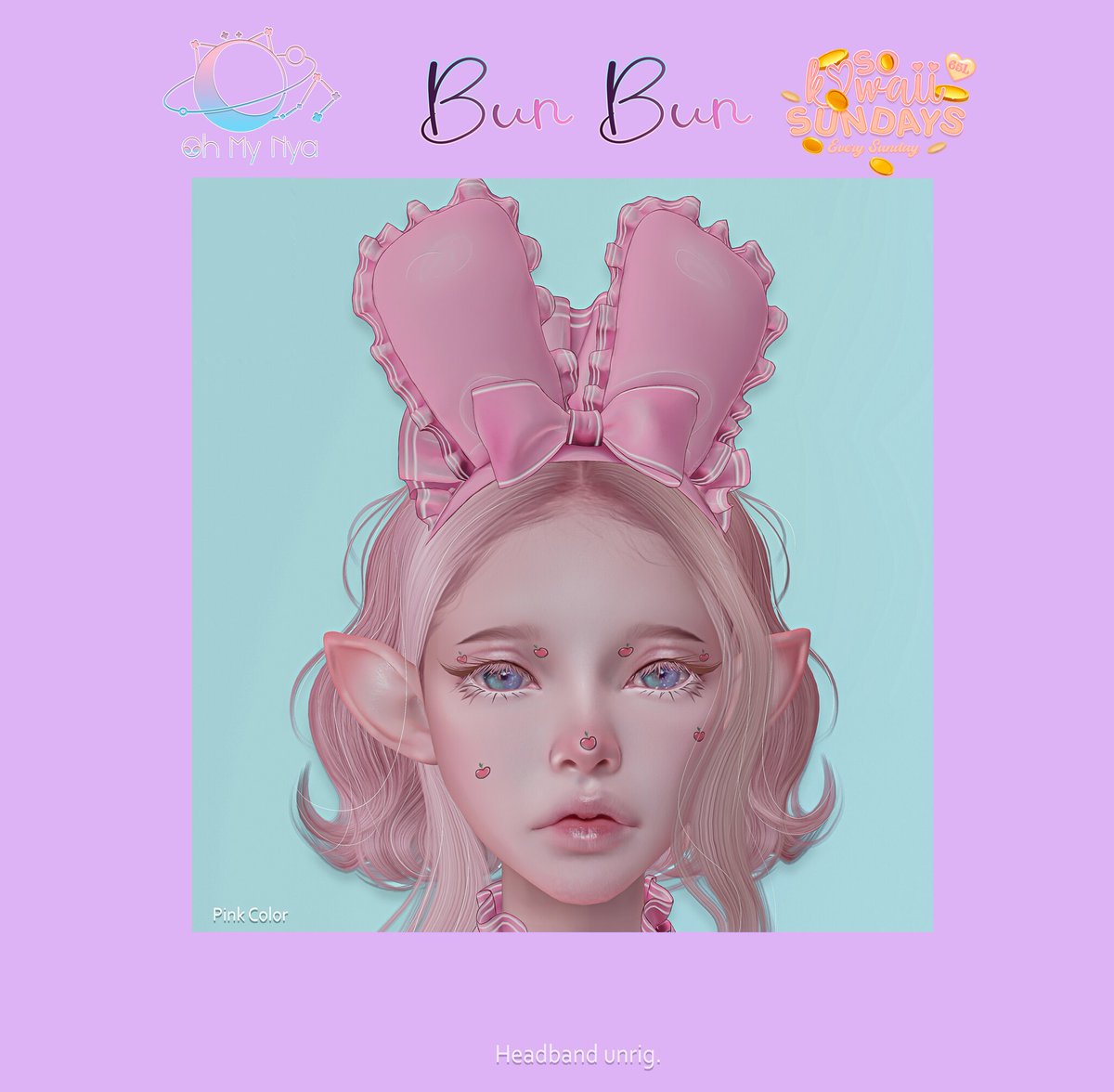 OhMyNyaSL's tweet photo. ~ OMN ~ Bun bun Headdress #SoKawaiiSundays💜
Headdress (Pink Color)
Demo in world
hope you love it.
♡ start 15th ends on July 17th slt
At
https://t.co/bo7nj8DCwQ
#SecondLife #OhMyNya #Headdress #Buny #Cute #Adorable #3D https://t.co/s2bEpMzsZv