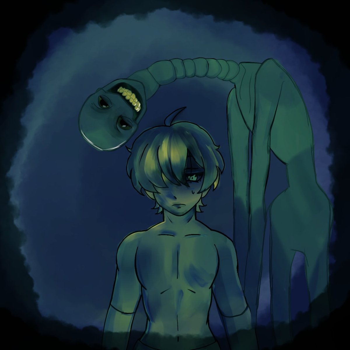 UnknownJesterr's tweet photo. Nova has a little secret 🤫 
#ContagiousLaughterJester
#scary #HorrorArt https://t.co/yITR5ruGDo