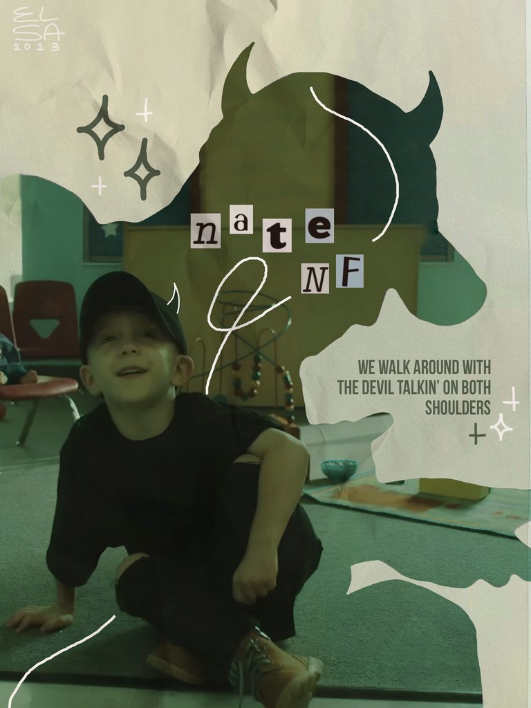DEVILISHCAVE's tweet photo. I'm back with my  art! This time the poster is dedicated to @nfrealmusic 's song called "Nate". It's quite simple, but I hope you like it! 
I'm absolutely in love with the song! 🤍
I hope to come up with some picture for his latest album soon https://t.co/wH0y9tdx1g