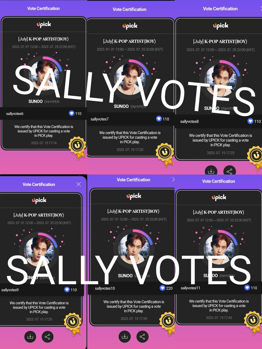 sallyvotes's tweet photo. sorry for dropping vote and proofs so late. something came up so wasn't able to vote day/s after the poll ends but here you go. 

1000 jams from the poll + 500 jams from the proof and +260 free jams for voting so late. 

Thank you, ENGENEs for being patience. 

#sallyvotesproofs https://t.co/YZbhTe9UTk