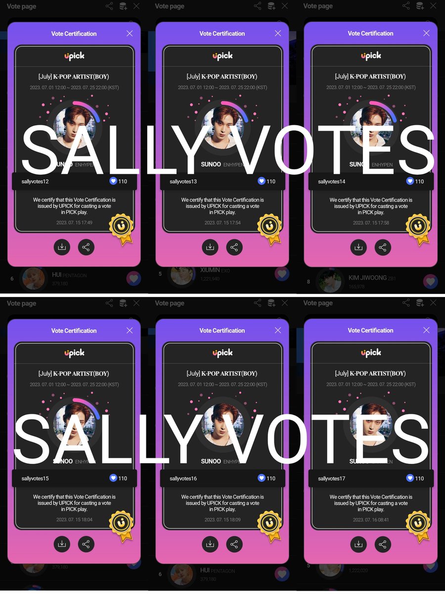 sallyvotes's tweet photo. sorry for dropping vote and proofs so late. something came up so wasn't able to vote day/s after the poll ends but here you go. 

1000 jams from the poll + 500 jams from the proof and +260 free jams for voting so late. 

Thank you, ENGENEs for being patience. 

#sallyvotesproofs https://t.co/YZbhTe9UTk